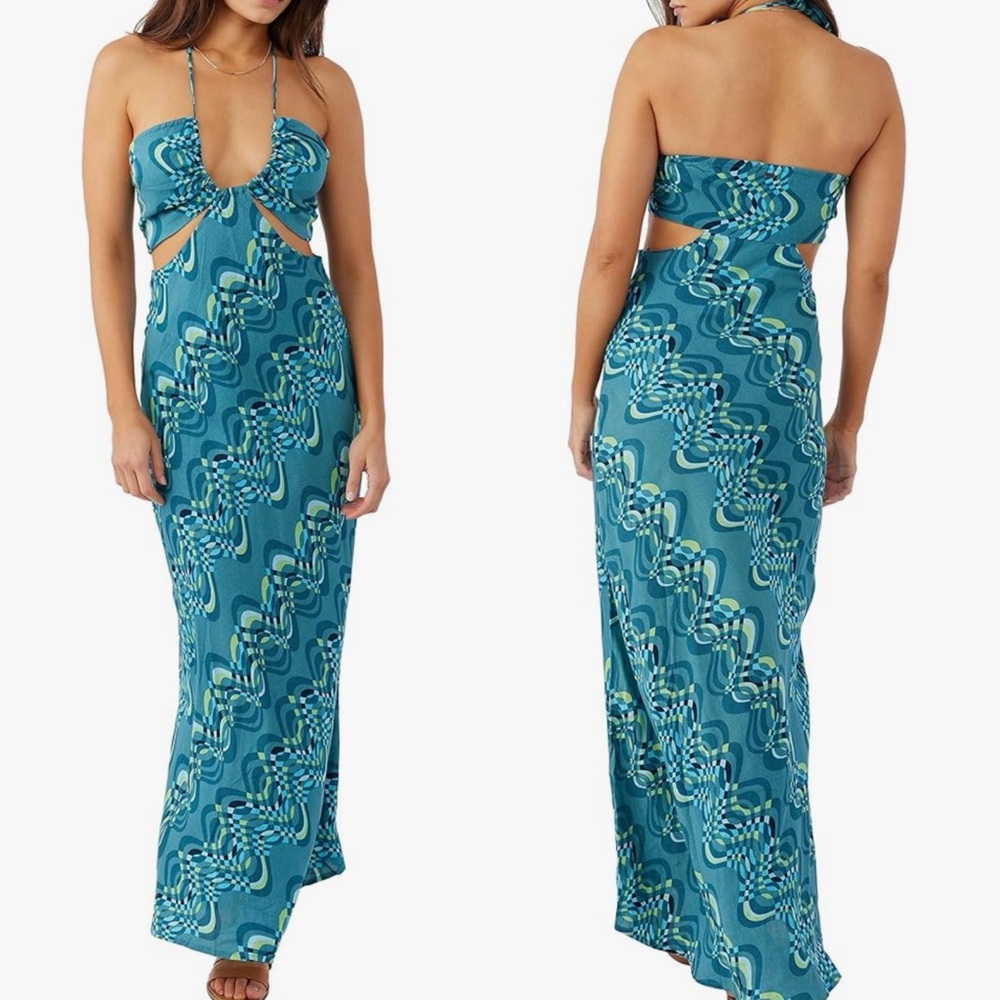 O'Neill Women’s Lila Maxi Sleeveless Halter Dress NWT